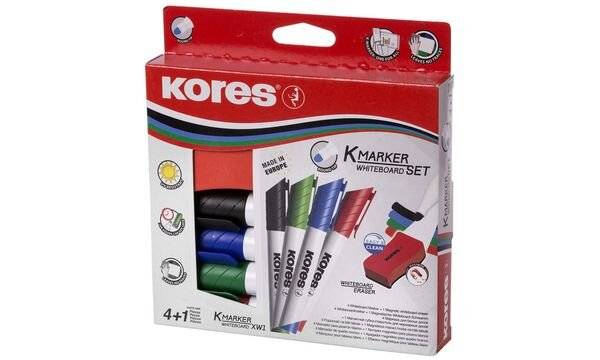 Kores M20865, 4 Stück(e), Schwarz, Blau, Grün, Rot, Meißel, Mehrfarbig, Rund, 5 mm
