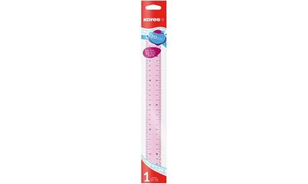 Kores Flachlineal, 300 mm, transparent, farbig sortiert-0