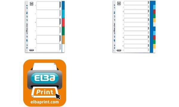 ELBA Kunststoff-Register, blanko, farbig, DIN A4, 12-teilig (61172112)