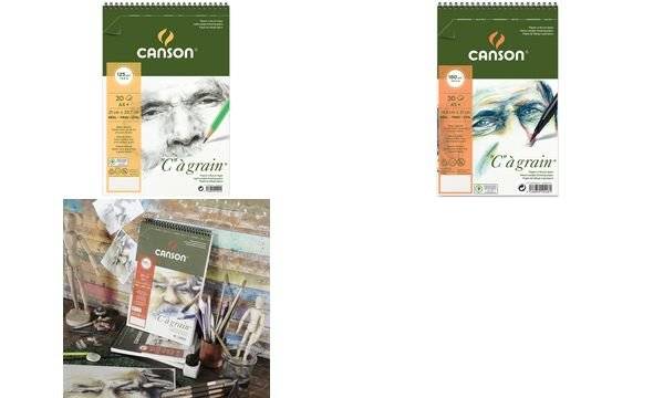 CANSON Zeichenpapier-Spiralblock C à grain, A5, 125 g/qm (5297872)-0