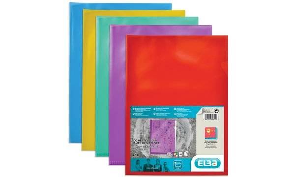 ELBA Sichthüllen, transparent, DIN A4, aus PVC, rot (61039649)-0