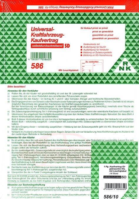 RNK Verlag "Kaufvertrag für ein gebrauchtes Kraftfahrzeug"-1