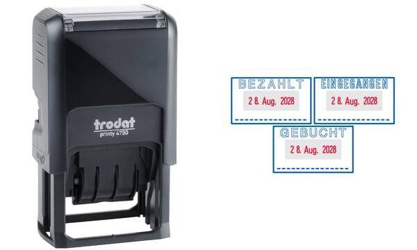 Trodat Printy 4750/L2 - Stempel - Selbstfärbend - Zweifarbig (Blau, Rot)-1