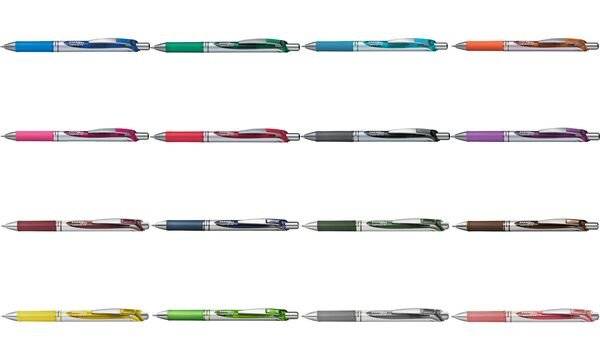 Pentel Energel BL77, Ausziehbarer Gelschreiber, Gelb, Silber, Gelb, Rund, 0,7 mm, Tinte auf Wasserbasis-4