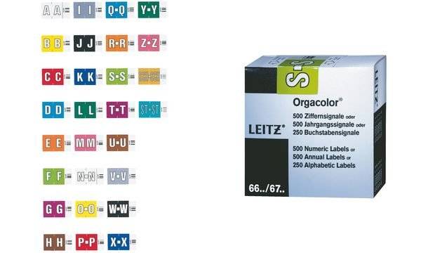 LEITZ Buchstabensignal Orgacolor K, auf Rolle, dunkelblau (80662001)-1
