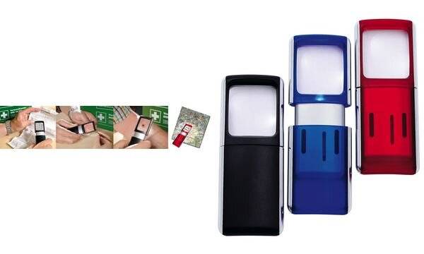 Lupe 4,7x11,8x1,4cm LED schwarz +Batterien-2