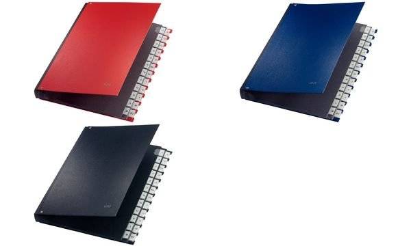 Pultordner DIN A4 A-Z 24Fächer Graupappe blau-2