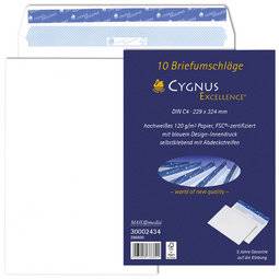 Briefumschläge Cygnus Excellence DIN C5 ohne Fenster hochweiß haftklebend - 10