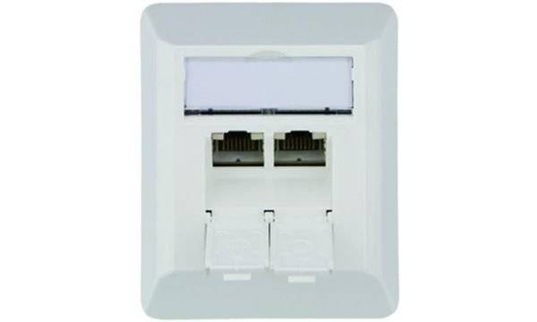 Telegärtner Anschlussdose AMJ45 Kat.6A (tief), 2 x RJ45 (11200801)