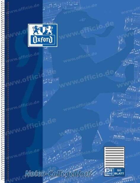 Oxford Noten-Collegeblock, DIN A4, 50 Blatt, Lineatur 14 (5401539)-0