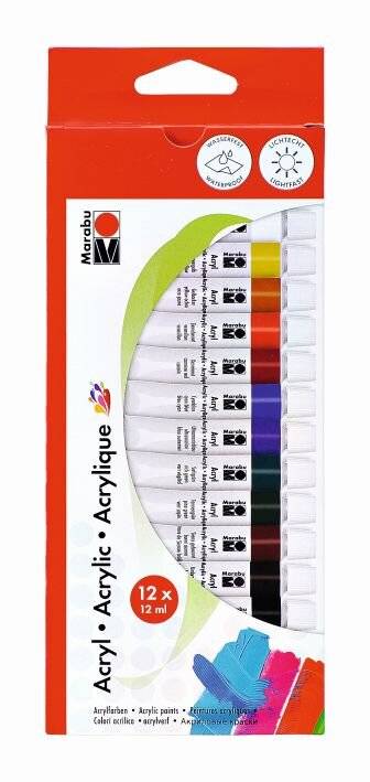 Acrylfarbe Set - 12x 12 ml.-0
