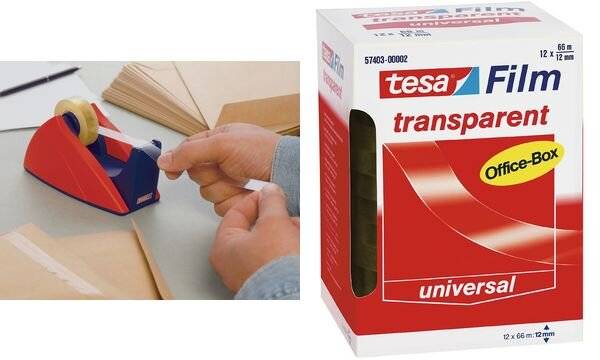 tesafilm transparent, 12 Rollen 33m : 12mm, Office Box-3