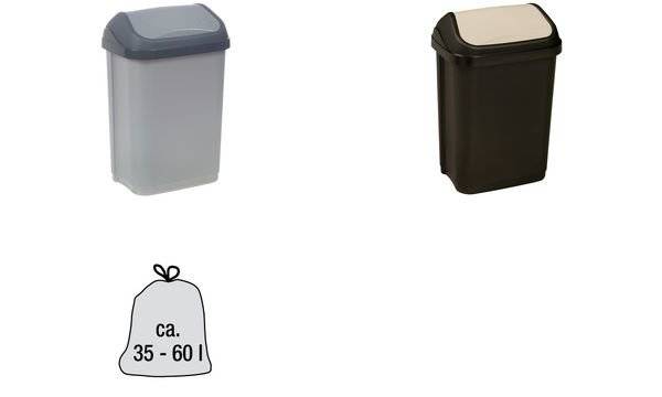 keeeper Abfalleimer "swantje", 25 Liter, silber / anthrazit (6440070)-1