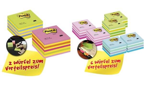 Post-it Haftnotizwürfel 2028NX2 neonpink/neongrün 2 St./Pack.-3