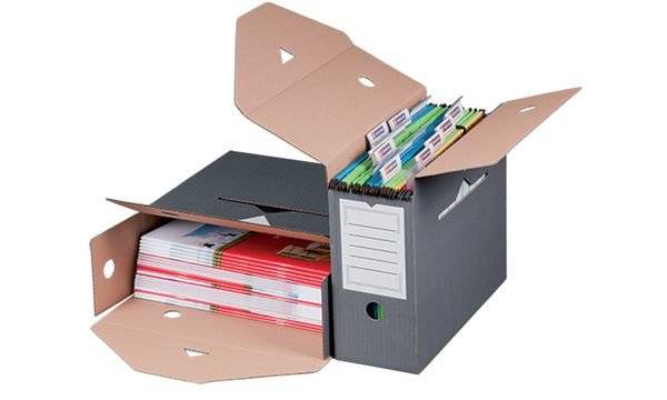 Archivbox für Hängeregistraturen 125x335x275mm anthrazit/weiß