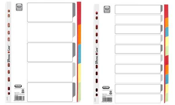 ELBA Karton-Register, blanko, DIN A4, farbig, 10-teilig (61034720)