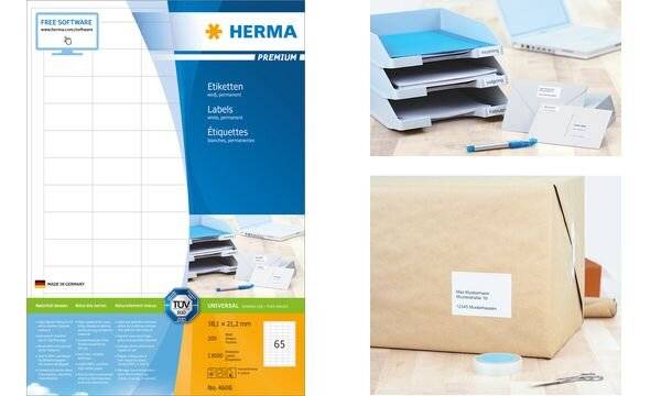 HERMA Premium - Papier - matt - permanent selbstklebend - weiß - A4 (210 x 297 mm)-5