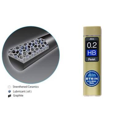 Pentel Druckbleistift-Feinmine AIN STEIN C272, Härtegrad: B (5232311)-0