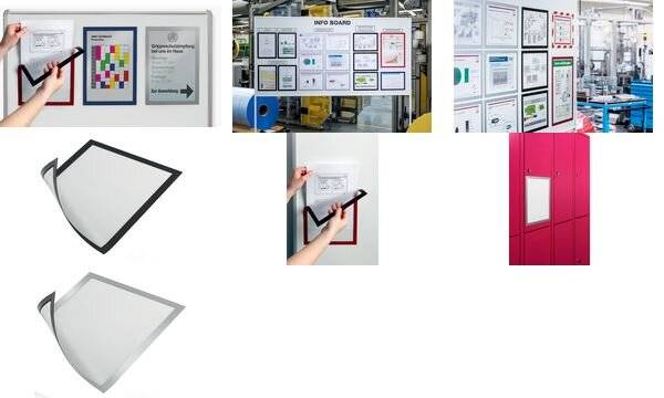 DURABLE DURAFRAME MAGNETIC - Dokumentenhalterung - für A5 - magnetisch - Silber (Packung mit 5)-6