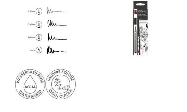 Marabu Fineliner "GRAPHIX", schwarz, 4er Kartonetui (57201778)-1
