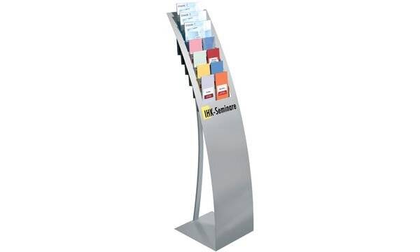 Prospektständer Varia 7Fächer 32x132x34cm silber-1