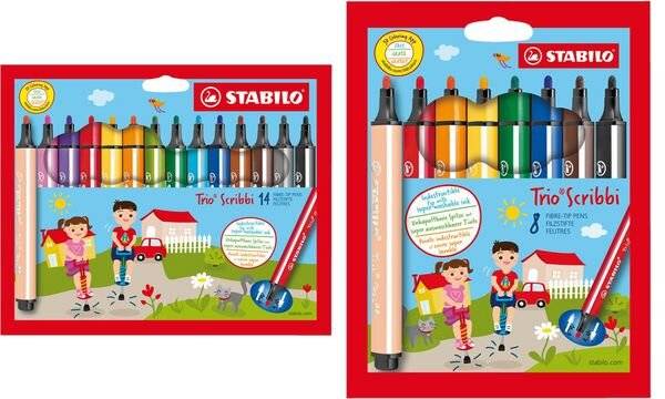 STABILO Trio Scribbi - Filzstift - gemischte Farben - 1.5-2 mm - groß (Packung mit 8)-4