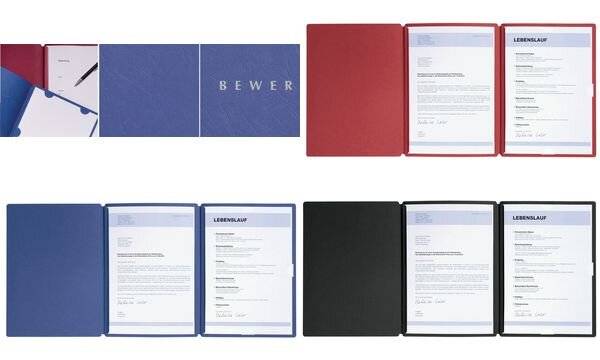 PAGNA Bewerbungsmappe "Spirit", DIN A4, aus Karton, blau (64413702)-0