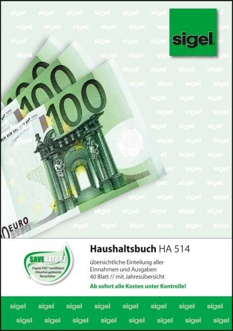SIGEL Haushaltsbuch, mit Klammerheftung, A5, 40 Blatt-7
