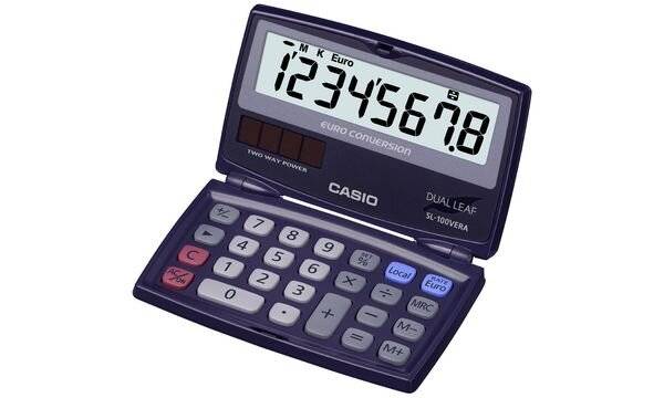 CASIO Taschenrechner SL-100 VERA, Solar-/ Batteriebetrieb-1
