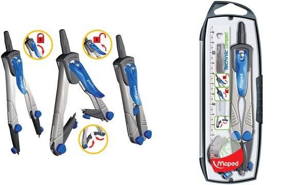 Maped Zirkelkasten Technic Concept, 4-teilig, blau (82538700)-1