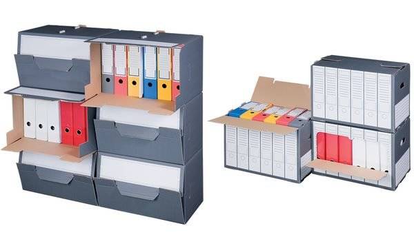 smartboxpro Archiv-Container, grau, mit Frontdeckel (71600259)