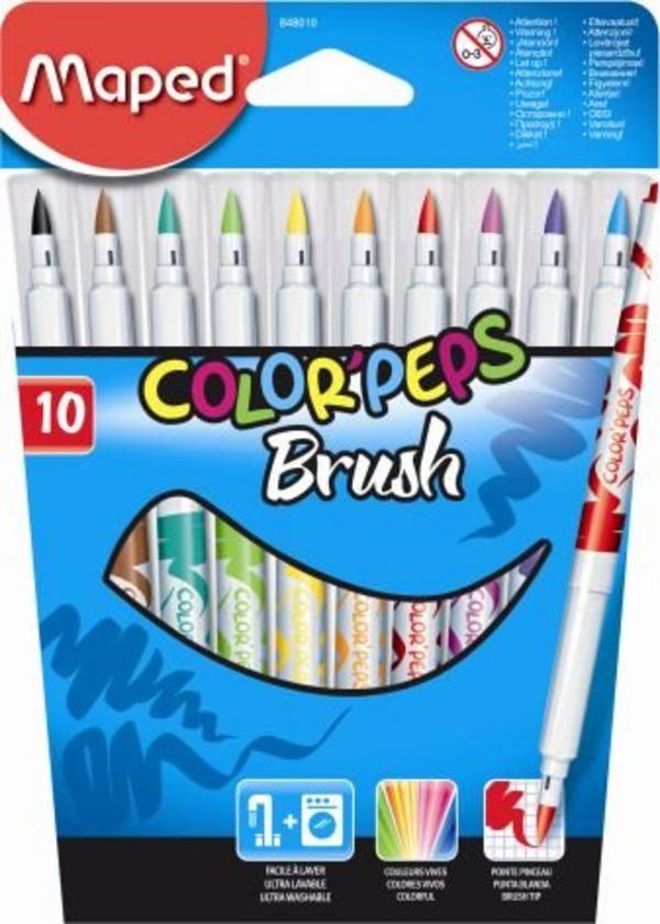 Maped Fasermaler COLOR'PEPS Brush, 10er Kartonetui (82848010)