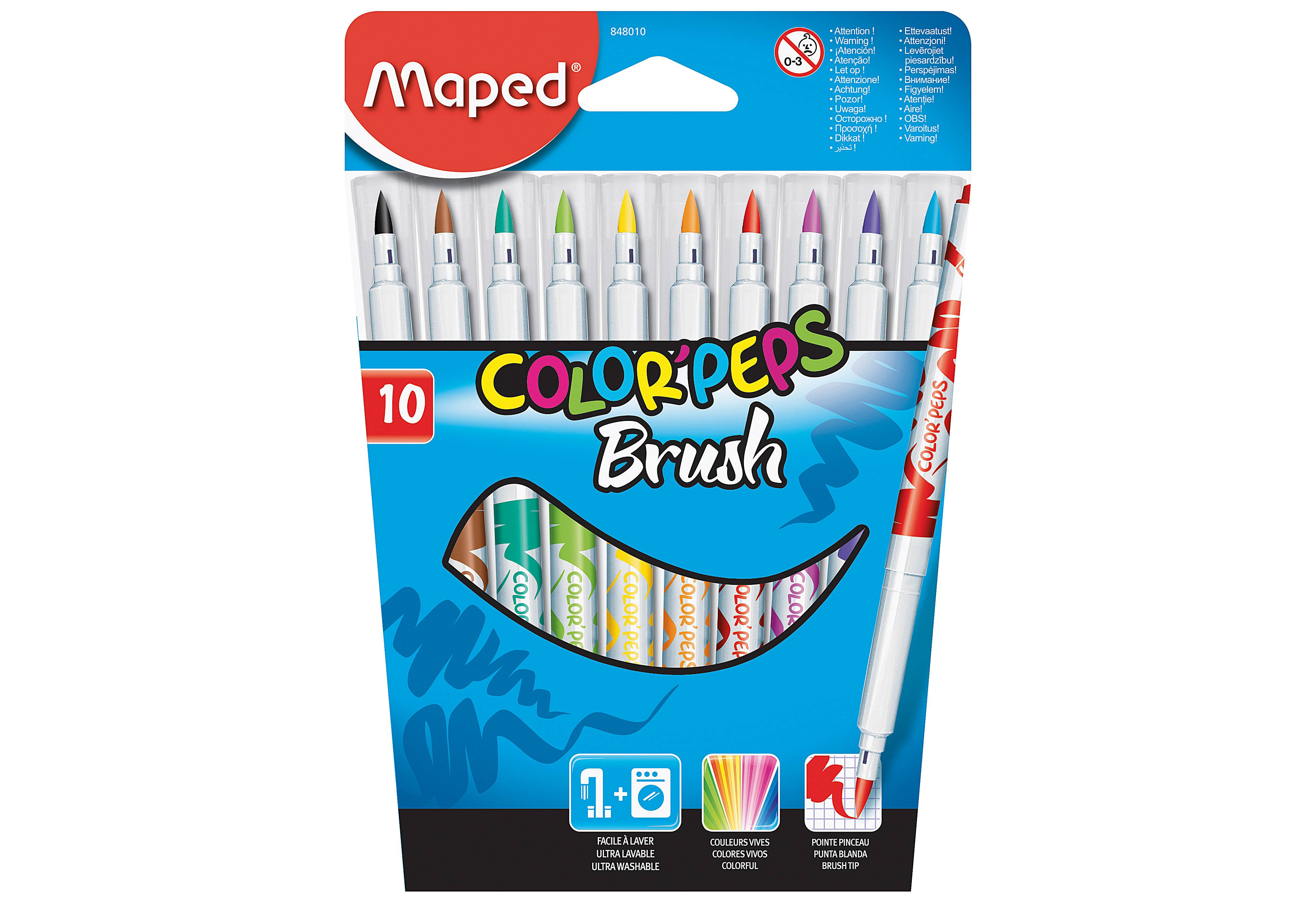 Maped Fasermaler COLOR'PEPS Brush, 10er Kartonetui (82848010)-1