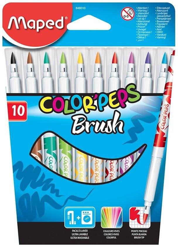 Maped Fasermaler COLOR'PEPS Brush, 10er Kartonetui (82848010)-2