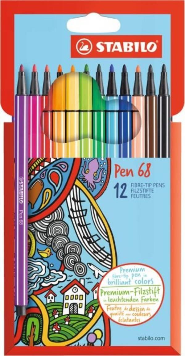 STABILO Fasermaler Pen 68, 30er Karton-Etui (5550047)