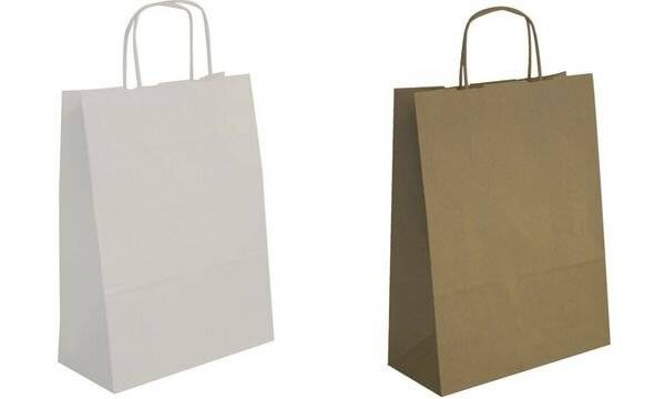 agipa Papiertragetasche - aus Kraftpapier, mittel, weiß (66000283)-0