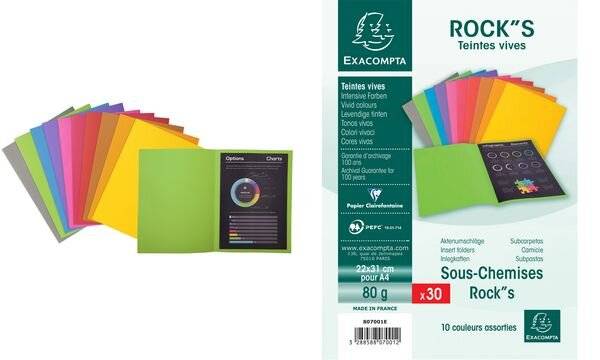 EXACOMPTA Aktendeckel ROCK'S, DIN A4, 80 g/qm, sortiert (335134900)