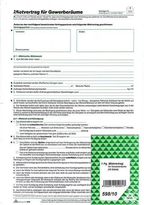 Gewerberaum-Mietvertrag