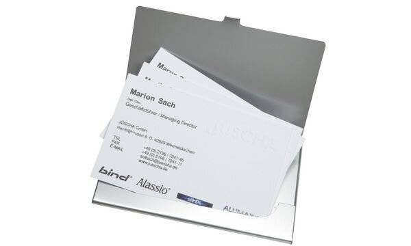 Alassio Visitenkartenetui, aus Aluminium, matt silber (5317378)-1