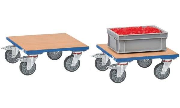 fetra® Kistenroller mit Holzplattform, TK 400 kg, Ladefläche BxT 600 x-1