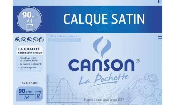 CANSON Zeichenpapier, satiniert, DIN A4, 90/95 g/qm (339246700)