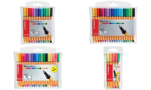 STABILO point 88 Mini - Fineliner - verschiedene Farben - wasserbasierte Tinte - 0.4 mm - fein (Packung mit 18)-2