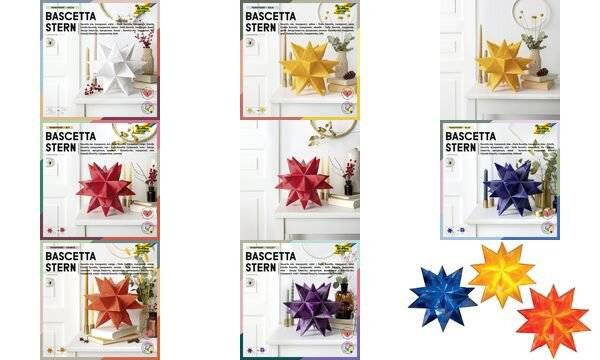 folia Faltblätter Bascetta-Stern, blau-transparent (57905223)