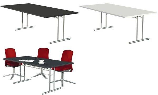 kerkmann Konferenztisch ARTLINE, (B)2.000 mm, anthrazit (71400858)