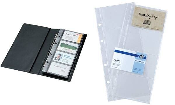 Sigel - Visitenkartenseite - für 90 x 58 mm - Kapazität: 80 Karten - durchsichtig (Packung mit 10)