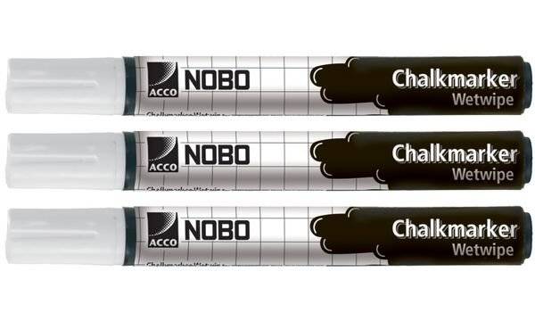 nobo Kreidemarker, nass abwischbar, weiß (5532374)