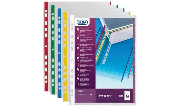 ELBA Prospekthülle, DIN A4 mit farbigem Rand, PP, blau (335442200)-1