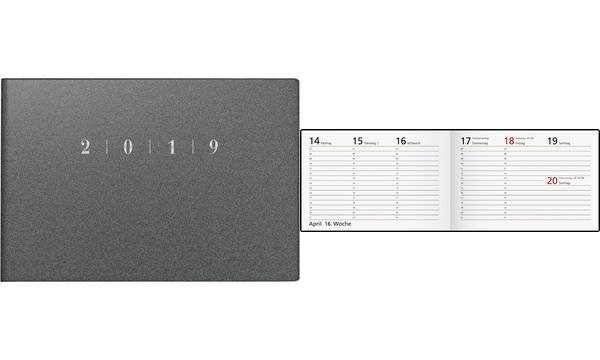 rido idé Taschenkalender "Septimus Reflection" 2019, grau (6280127)-1