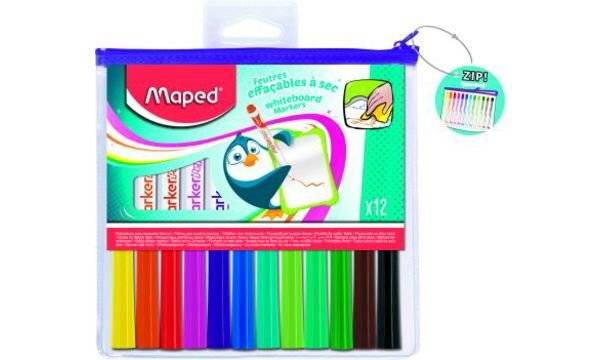 Maped Whiteboard-Marker Marker'Peps,12er Reißverschlußtasche (82741817)-0