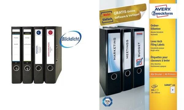 AVERY® Zweckform L6060-100 Ordnerrücken-Etiketten, 34 x 192 mm, 100 Bogen/800 Et-3